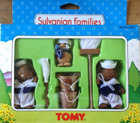 Sylvanian Families – UK Captain's Crew Set aka "The Motley Crew": First Mate 'Beaky', Able Seamouse Twitch & Cabin Boy Murky Waters with Accessories – TOMY edition – MIB