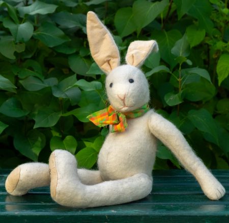Kaj, The White Easter Bunny - White Rabbit - Handmade in Sweden - OOAK - Image 3