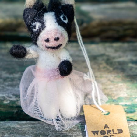 A World of Craft (Afroart) - Nepal - Black and White Cow Ballerina with Tutu A World of Craft (Afroart) - Nepal - Black and White Cow Ballerina with Tutu