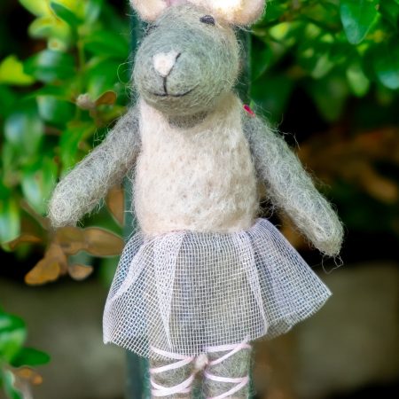 A World of Craft (Afroart) - Nepal - Grey Mouse Ballerina with Tutu and Pointe Shoes